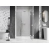 Mexen Lunar L dušinurga parempoolsed hingedega uksed 155 cm, läbipaistev, valge - 834SL-155-050-20-00-P