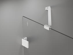 Mexen Lunar duschskärm 2-delad vänster 80 x 150 cm, transparent, vit - 897-080-100-20-00-L