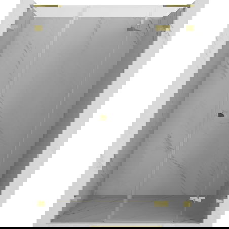 Mexen Lunar L porta doccia a battente destra 130 cm, trasparente, oro - 834SL-130-050-50-00-P