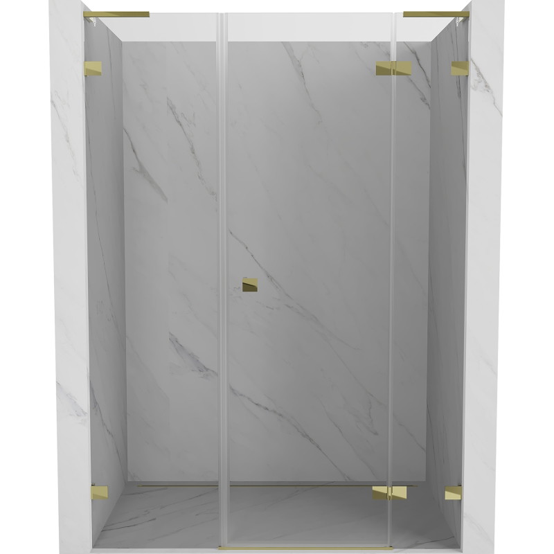 Mexen Lunar L dušiuksed vasakpoolsed 140 cm, läbipaistev, kuldne - 834SL-140-050-50-00-P