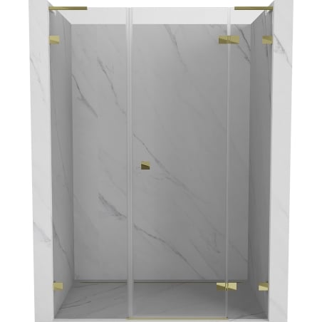 Mexen Lunar L drzwi prysznicowe uchylne prawe 140 cm, transparent, złote - 834SL-140-050-50-00-P