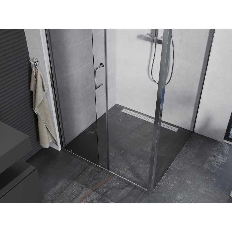 Mexen Apia schuifbare douchecabine 100 x 100 cm, transparant, chroom - 840-100-100-01-00