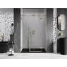 Mexen Lunar L right swing shower door 130 cm, transparent, brushed gold - 834SL-130-050-55-00-P