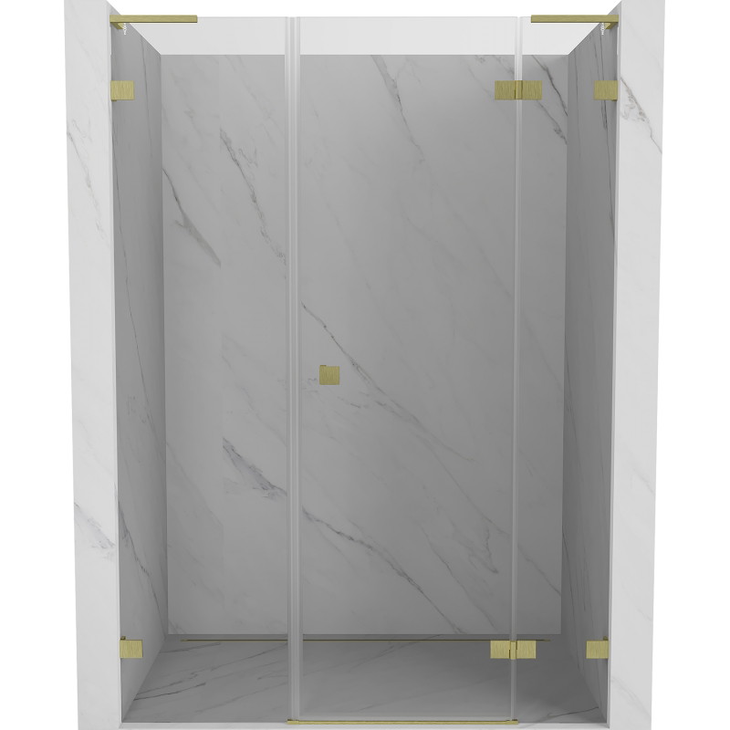 Mexen Lunar L drzwi prysznicowe uchylne prawe 135 cm, transparent, złote szczotkowane - 834SL-135-050-55-00-P