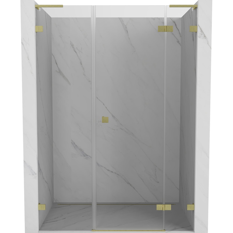 Mexen Lunar L dušinurk uksega paremal, 140 cm, läbipaistev, kuldne harjatud - 834SL-140-050-55-00-P