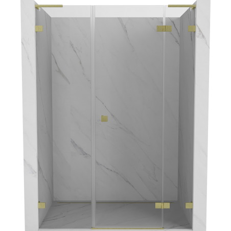 Mexen Lunar L dušinurk uksega paremal, 140 cm, läbipaistev, kuldne harjatud - 834SL-140-050-55-00-P