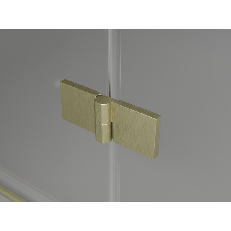 Mexen Lunar L drzwi prysznicowe uchylne prawe 145 cm, transparent, złote szczotkowane - 834SL-145-050-55-00-P