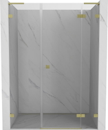 Mexen Lunar L drzwi prysznicowe uchylne prawe 145 cm, transparent, złote szczotkowane - 834SL-145-050-55-00-P