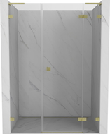 Mexen Lunar L porta doccia a battente destra 150 cm, trasparente, oro spazzolato - 834SL-150-050-55-00-P