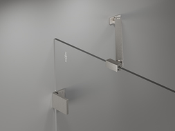 Mexen Lunar Badewannenfaltwand 2-flügelig links 80 x 150 cm, transparent, gebürstetes Nickel - 897-080-100-97-00-L