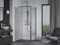 Mexen Apia drsna pršna kabina 125 x 80 cm, prozorna, krom - 840-125-080-01-00