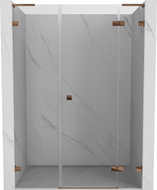 Mexen Lunar L drzwi prysznicowe uchylne prawe 150 cm, transparent, różowe złoto - 834SL-150-050-60-00-P