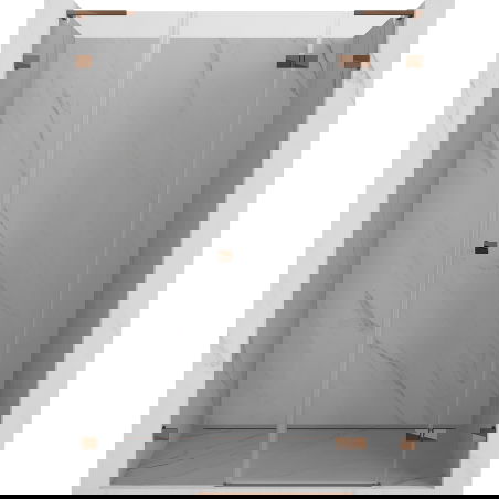 Mexen Lunar L δεξιά αναδιπλούμενη πόρτα ντους 155 cm, διαφανής, ροζ χρυσό