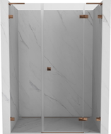 Mexen Lunar L desna zakretna tuš kada 160 cm, prozirna, ružičasto zlato - 834SL-160-050-60-00-P