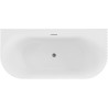 Mexen Sella freestanding wall-adjacent fluted bathtub 170 x 80 cm, white gloss, gun metal overflow - 52711708000-95