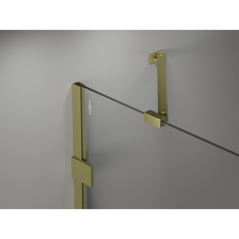 Mexen Lunar paratia per vasca da bagno 2 ante destra 100 x 150 cm, trasparente, oro spazzolato - 897-100-100-55-00-P