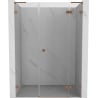 Mexen Lunar L right hinged shower door 120 cm, transparent, brushed copper - 834SL-120-050-65-00-P