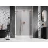 Mexen Lunar L porte de douche pivotante droite 130 cm, transparent, cuivre brossé - 834SL-130-050-65-00-P