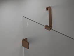 Paroi de douche Mexen Lunar 2 volets droit 110 x 150 cm, transparent, or rose - 897-110-100-60-00-P