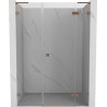 Mexen Lunar L dušiuksed hingedega paremale 150 cm, läbipaistev, harjatud vask - 834SL-150-050-65-00-P