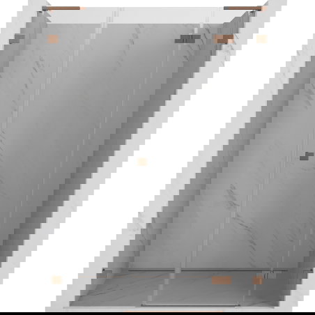 Mexen Lunar L Duschdier mat Scharnéier, riets 155 cm, transparent, gebierstent Kofren - 834SL-155-050-65-00-P