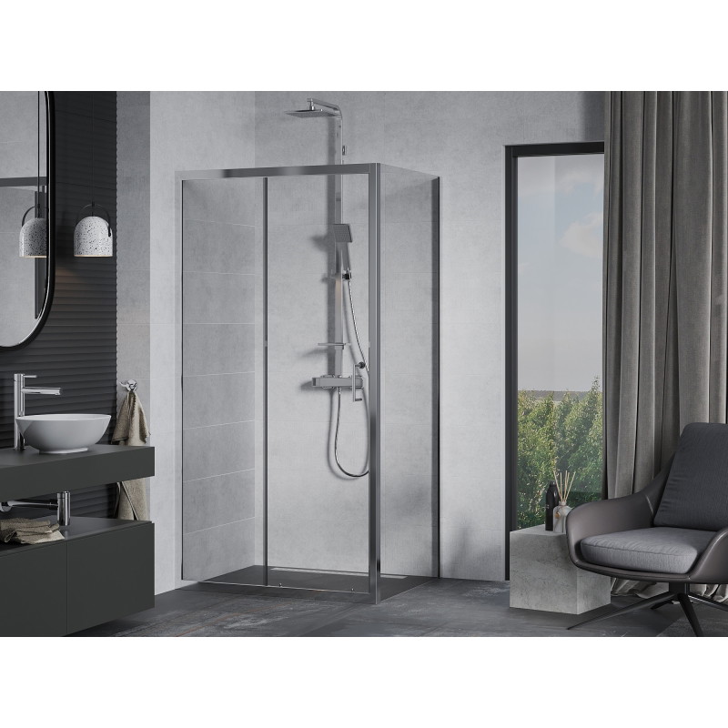 Mexen Apia klizna kabina za tuš s kliznim vratima 135 x 80 cm, prozirna, kromirana - 840-135-080-01-00