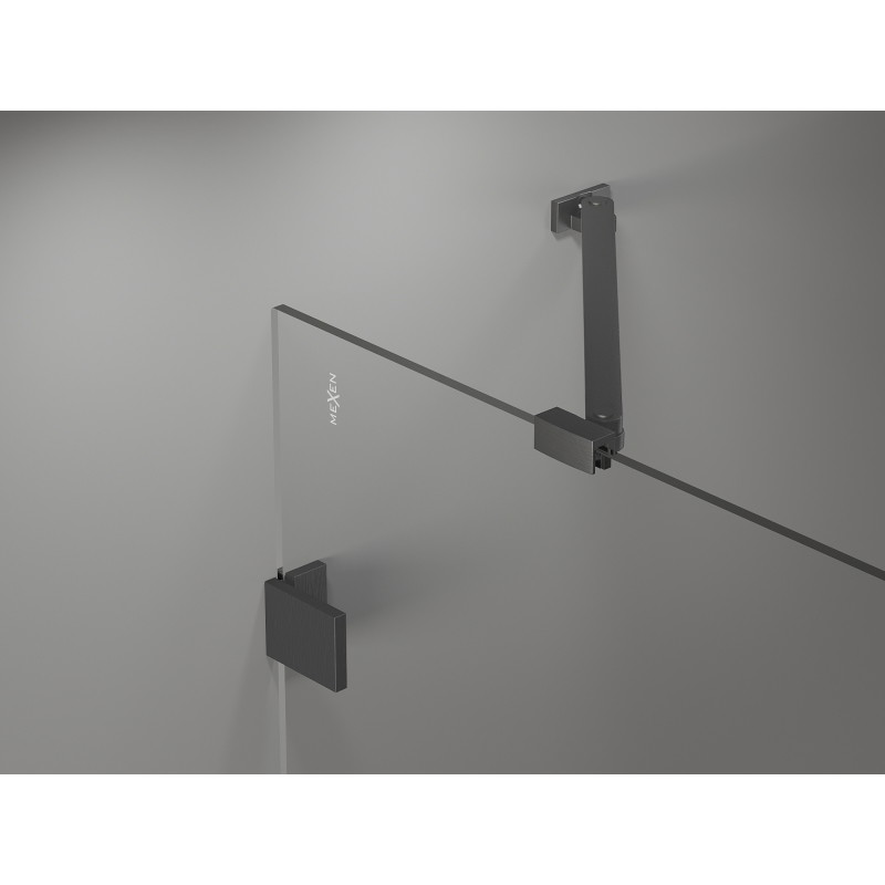 Mexen Lunar 2-krilni desni kadni zaslon 110 x 150 cm, prosojen, brušeni gun gray - 897-110-100-66-00-P
