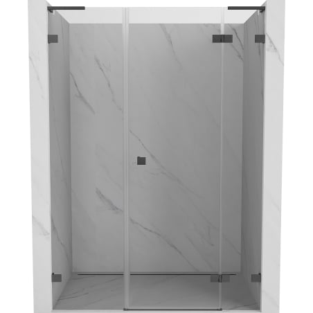 Mexen Lunar L porte de douche pivotante droite 160 cm, transparent, gris fusil brossé - 834SL-160-050-66-00-P