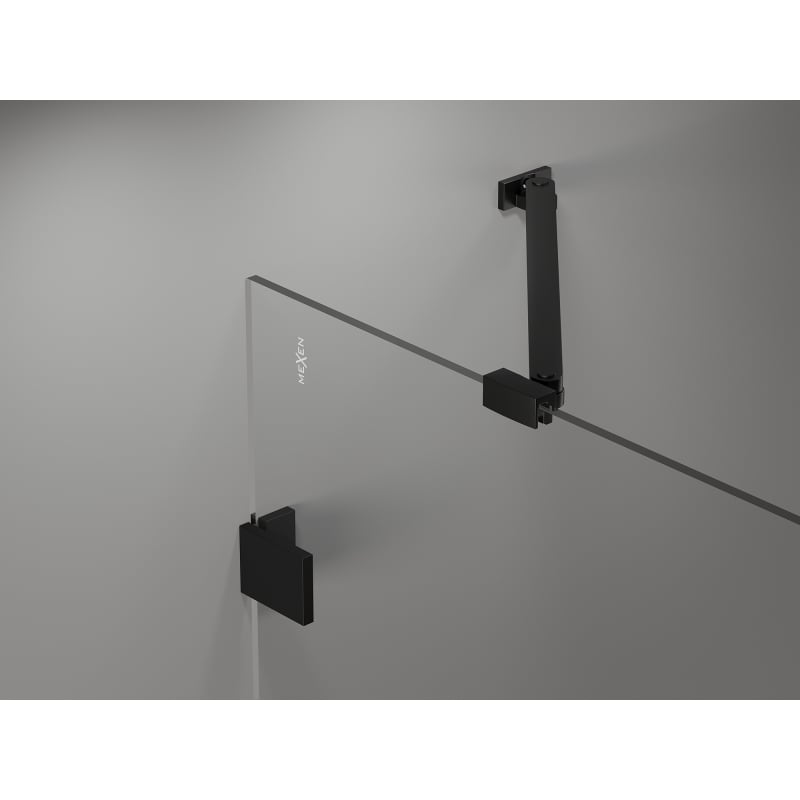 Mexen Lunar shower screen 2-wing right 130 x 150 cm, transparent, black - 897-130-100-70-00-P