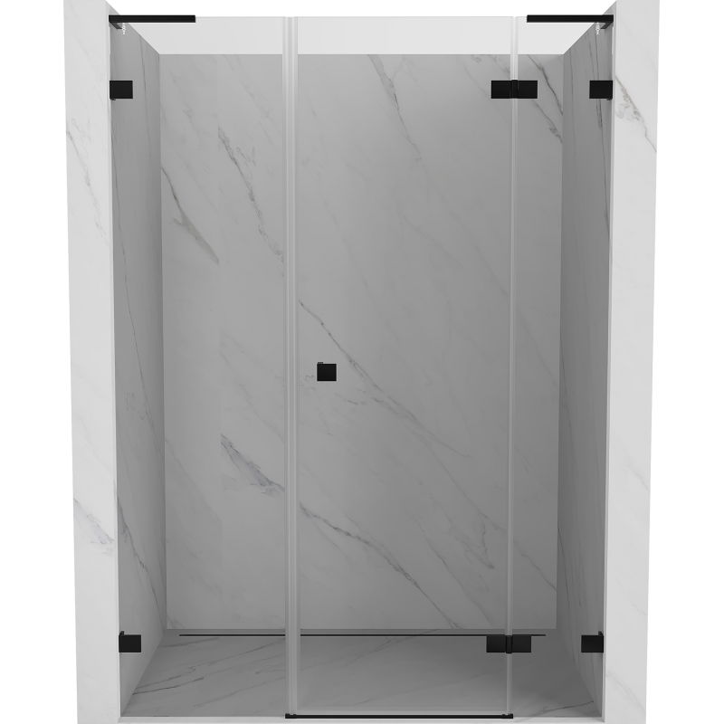 Mexen Lunar L puerta de ducha abatible derecha 125 cm, transparente, negro - 834SL-125-050-70-00-P