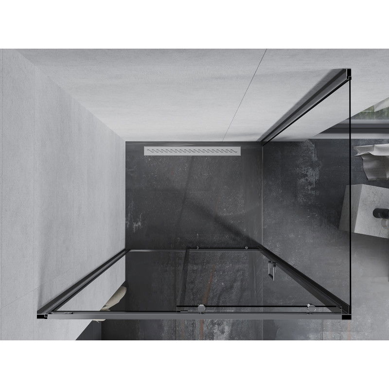 Mexen Apia συρόμενη ντουζιέρα 140 x 90 cm, διάφανο, χρώμιο - 840-140-090-01-00