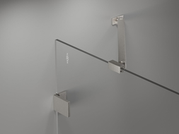 Mexen Lunar 2-flügelige Badewannenabtrennung rechts 130 x 150 cm, transparent, gebürstetes Nickel - 897-130-100-97-00-P