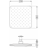 Mexen D-62 shower head 20x20 cm, brushed gun gray - 79762-66