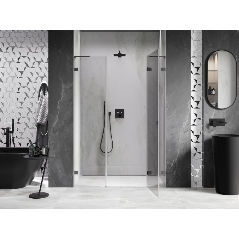 Mexen Lunar L dušiuks avanevad uksed paremale 125 cm, läbipaistev, gun metal - 834SL-125-050-95-00-P