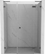 Mexen Lunar L desna krilna tuš vrata 145 cm, prozirna, gun metal - 834SL-145-050-95-00-P