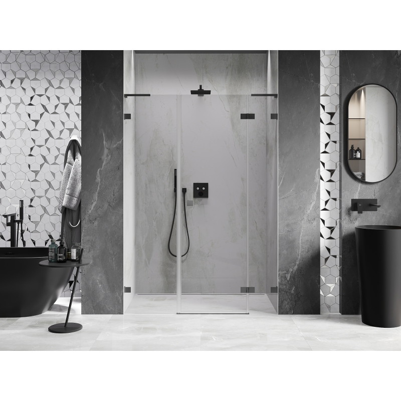 Mexen Lunar L dušiuksed, paremale avanevad, 160 cm, läbipaistev, gun metal - 834SL-160-050-95-00-P