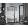 Mexen Apia sliding shower cabin 135 x 80 cm, white stripes, chrome - 840-135-080-01-20