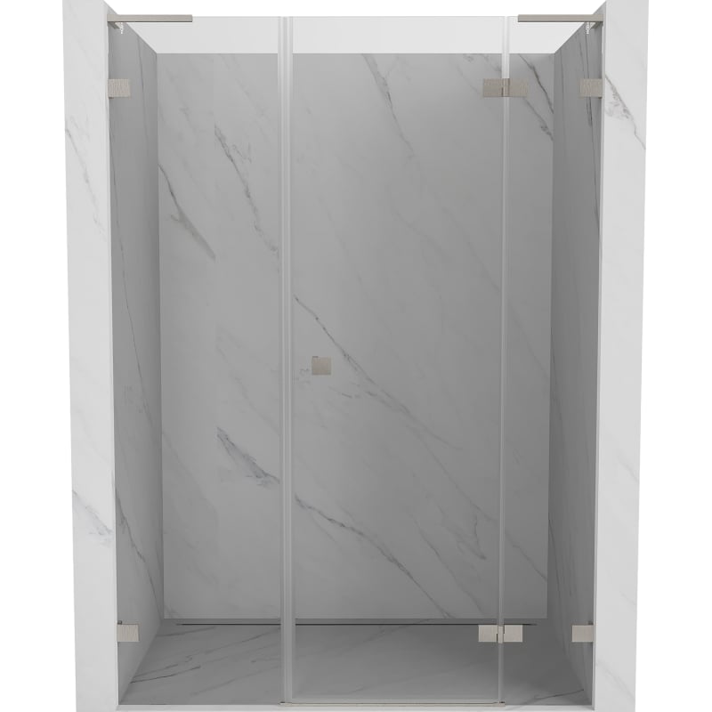 Mexen Lunar L drzwi prysznicowe uchylne prawe 120 cm, transparent, nikiel szczotkowany - 834SL-120-050-97-00-P
