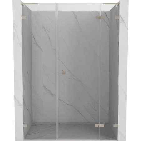 Mexen Lunar L paremad duššiuksed, parempoolsed 140 cm, läbipaistev, harjatud nikkel - 834SL-140-050-97-00-P