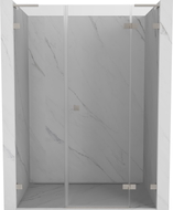 Mexen Lunar L desna zakretna tuš vrata 145 cm, prozirna, brušeni nikal - 834SL-145-050-97-00-P