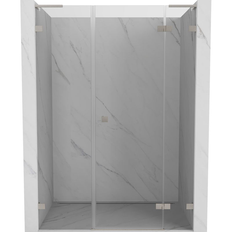 Mexen Lunar L Duschdrehtür rechts 150 cm, transparent, gebürsteter Nickel - 834SL-150-050-97-00-P
