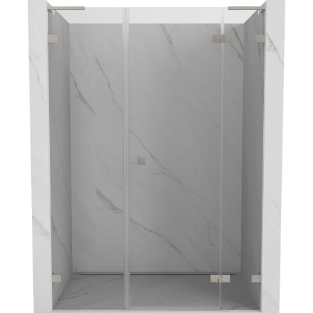 Mexen Lunar L dušišinurgauksed paremal asetsevad 150 cm, läbipaistev, harjatud nikkel - 834SL-150-050-97-00-P