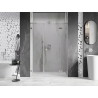 Mexen Lunar L dušišinurgauksed paremal asetsevad 150 cm, läbipaistev, harjatud nikkel - 834SL-150-050-97-00-P
