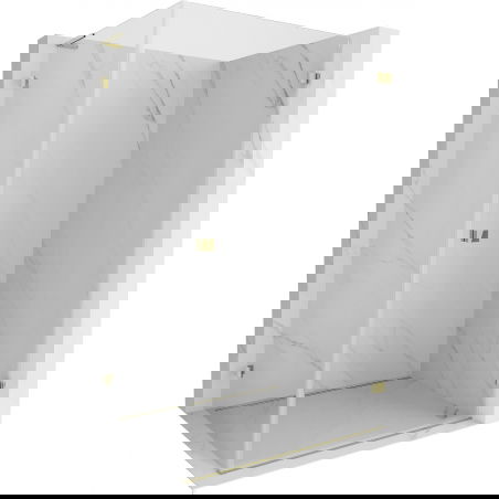 Mexen Lunar-B L Duschkabine, rechts öffnend, 90 x 70 cm, transparent, Gold - 832L-090-070-50-00-P