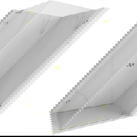 Mexen Lunar-B L desna krilna tuš kabina 100 x 90 cm, prozorna, zlata - 832L-100-090-50-00-P