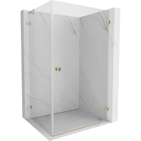 Mexen Lunar-B L Hinged Shower Enclosure Right 100 x 80 cm, Transparent, Gold - 832L-100-080-50-00-P