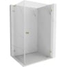 Mexen Lunar-B L cabine de douche pivotante droite 100 x 80 cm, transparent, dorée - 832L-100-080-50-00-P
