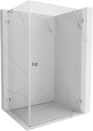 Mexen Lunar-B L desna preklopna tuš kabina 100 x 80 cm, prozirna, zlatna - 832L-100-080-50-00-P
