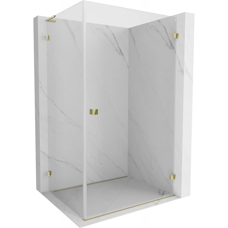Mexen Lunar-B L cabine de douche pivotante droite 85 x 80 cm, transparent, or - 832L-085-080-50-00-P