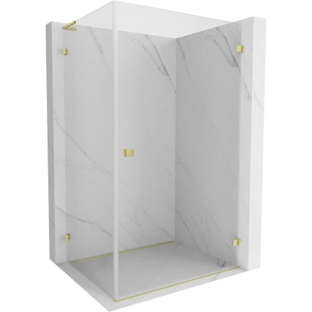 Mexen Lunar-B L right-hinged shower enclosure 75 x 70 cm, transparent, brushed gold - 832L-075-070-55-00-P